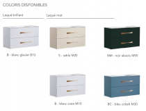 Meuble sous vasque double Belem 120cm 2 tiroirs Sable - O\'DESIGN Réf. CAIS-BELEM1200S