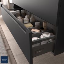 Meuble sous-vasque MONTERREY 100cm 2 tiroirs ANnthracite mat (plan-vasque en option) - SALGAR Réf.