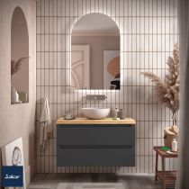 Meuble sous-vasque MONTERREY 100cm 2 tiroirs ANnthracite mat (plan-vasque en option) - SALGAR Réf.
