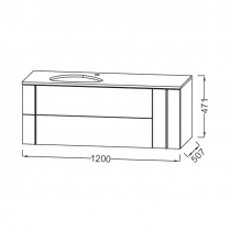 Meuble sous vasque Nouvelle Vague 120cm 2 tiroirs + 1 rack mélaminé laque - JACOB DELAFON Réf. EB3042-TL