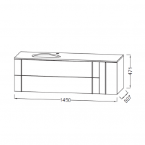 Meuble sous vasque Nouvelle Vague 145cm 2 tiroirs + 1 porte laque - JACOB DELAFON Réf. EB3044-TL