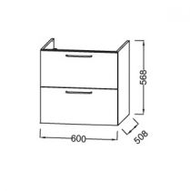 Meuble sous-vasque Odéon Rive Gauche 60cm 2 tiroirs \ Point de Hongrie\  - Jacob DELAFON Réf. EB2520-Rx-P14