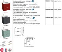 Meuble sous-vasque Odéon Rive Gauche 60cm 2 tiroirs Façade motif laque satinée (16 coloris) - Jacob Delafon Réf. EB2520Mx-Rx-LS