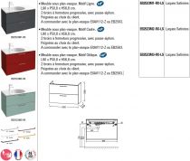 Meuble sous-vasque Odéon Rive Gauche 90cm 2 tiroirs Façade motif laque satinée (16 coloris) - Jacob Delafon Réf. EB2523Mx-Rx-LS