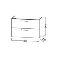 Meuble sous-vasque Odéon Rive Gauche 90cm 2 tiroirs Façade motif laque satinée (16 coloris) - Jacob Delafon Réf. EB2523Mx-Rx-LS