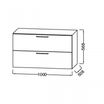 Meuble sous vasque ou commode Odéon Rive Gauche BOIS MASSIF L100 2 tiroirs (4 coloris) - JACOB DELAFON Réf. EB3084-Rx-Px