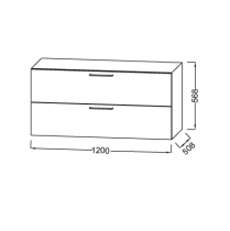 Meuble sous vasque ou commode Odéon Rive Gauche BOIS MASSIF L120 2 tiroirs (4 coloris) - JACOB DELAFON Réf. EB3085-Rx-Px