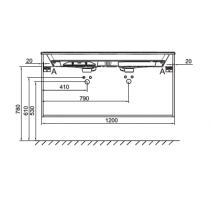 Meuble sous vasque ou commode Odéon Rive Gauche BOIS MASSIF L120 2 tiroirs (4 coloris) - JACOB DELAFON Réf. EB3085-Rx-Px