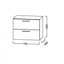 Meuble sous vasque ou commode Odéon Rive Gauche BOIS MASSIF L60 2 tiroirs (4 coloris) - JACOB DELAFON Réf. EB3080-Rx-Px