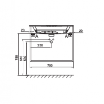 Meuble sous vasque ou commode Odéon Rive Gauche BOIS MASSIF L60 2 tiroirs (4 coloris) - JACOB DELAFON Réf. EB3080-Rx-Px