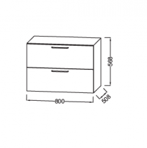 Meuble sous vasque ou commode Odéon Rive Gauche BOIS MASSIF L80 2 tiroirs (4 coloris) - JACOB DELAFON Réf. EB3082-Rx-Px