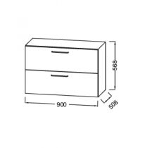 Meuble sous vasque ou commode Odéon Rive Gauche BOIS MASSIF L90 2 tiroirs (4 coloris) - JACOB DELAFON Réf. EB3083-Rx-Px