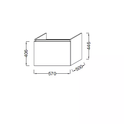 Meuble sous-vasque Parallel 57cm 1 tiroir avec passe-siphon m�lamin� - JACOB DELAFON R�f. EB514-MM