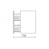 Meuble sous-vasque RENOIR 100cm 2 tiroirs Black velvet (vasque & poignées en option)  - SALGAR Réf. 91312