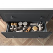 Meuble sous-vasque RENOIR 60cm 2 tiroirs Anthracite mat (vasque & poignées en option) - SALGAR Réf. 91304