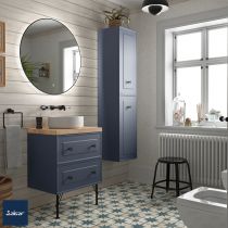 Meuble sous-vasque RENOIR 60cm 2 tiroirs Night blue mat (vasque & poignées en option) - SALGAR Réf. 91302