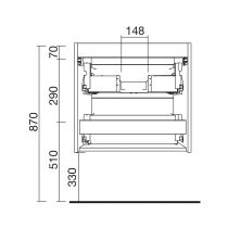 Meuble sous-vasque RENOIR 60cm 2 tiroirs White cotton mat (vasque & poignées en option)  - SALGAR Réf. 91299