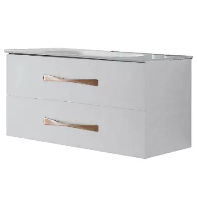 Meuble Sous Vasque Suspendu Belem 100cm 2 Tiroirs Blanc Glacier O Design Ref Caisbelem1000b