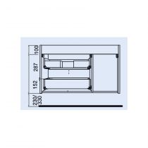 Meuble sous-vasque UNIIQ 120cm 1 porte 2 tiroirs Azul Altamar (poignées en option) - SALGAR Réf. 24685