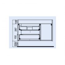 Meuble sous-vasque UNIIQ 120cm 1 porte 2 tiroirs Blanc mat (poignées en option)  - SALGAR Réf. 24670