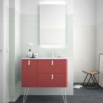 Meuble sous-vasque UNIIQ 120cm 1 porte 2 tiroirs Rojo (poignées en option)  - SALGAR Réf. 24682