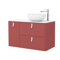 Meuble sous-vasque UNIIQ 120cm 1 porte 2 tiroirs Rojo (poignées en option)  - SALGAR Réf. 24682