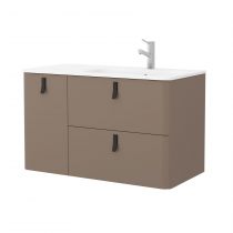 Meuble sous-vasque UNIIQ 120cm 1 porte 2 tiroirs Taupe mat (poignées en option)  - SALGAR Réf. 24674