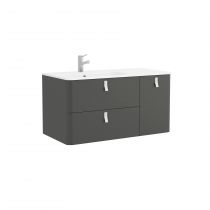 Meuble sous-vasque UNIIQ 120cm 2 tiroirs 1 porte Anthracite mat (poignées en option)  - SALGAR Réf. 24625