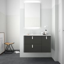 Meuble sous-vasque UNIIQ 120cm 2 tiroirs 1 porte Anthracite mat (poignées en option)  - SALGAR Réf. 24625