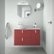 Meuble sous-vasque UNIIQ 120cm 2 tiroirs 1 porte Rojo (poignées en option)  - SALGAR Réf. 24638