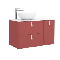 Meuble sous-vasque UNIIQ 120cm 2 tiroirs 1 porte Rojo (poignées en option)  - SALGAR Réf. 24638