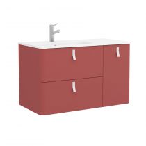 Meuble sous-vasque UNIIQ 120cm 2 tiroirs 1 porte Rojo (poignées en option)  - SALGAR Réf. 24638