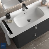 Meuble sous-vasque UNIIQ 60cm 2 tiroirs Anthracite mat (poignées en option) - SALGAR Réf. 96594