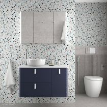 Meuble sous-vasque UNIIQ 90cm 2 tiroirs 1 porte Night blue (poignées en option)  - SALGAR Réf. 83122