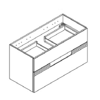 Meuble sous vasque Vibrato L100 - 2 tiroirs laqués - prise de main placage Chêne - DECOTEC Réf. 1825024
