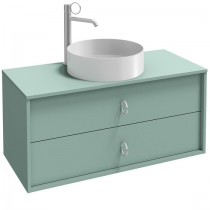 Meuble sous vasque Vivienne 100cm 2 tiroirs Poignées \ Bijou\  Chromé / Laque - Jacob Delafon Réf. EB1508LB1-TL-TL