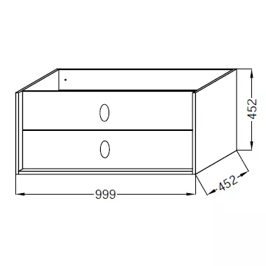 Meuble sous vasque Vivienne 100cm 2 tiroirs Poign�es \ Bijou\  Laiton bross� / Laque - Jacob Delafon R�f. EB1508LB3-TL-TL