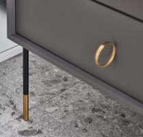 Meuble sous vasque Vivienne 100cm 2 tiroirs Poignées \ Bijou\  Laiton brossé / Laque - Jacob Delafon Réf. EB1508LB3-TL-TL