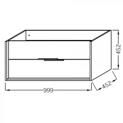 Meuble sous vasque Vivienne 100cm M�lamin� 2 tiroirs sans poign�es - JACOB DELAFON R�f. EB1585-MM-MM