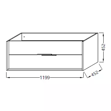 Meuble sous vasque Vivienne 120cm M�lamin� 2 tiroirs avec poign�es Chrom� - JACOB DELAFON R�f. EB1509-MM-MM