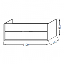 Meuble sous vasque Vivienne 120cm Mélaminé 2 tiroirs avec poignées Chromé - JACOB DELAFON Réf. EB1509-MM-MM