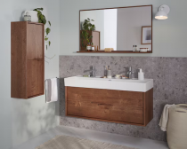 Meuble sous vasque Vivienne 120cm Mélaminé 2 tiroirs avec poignées Chromé - JACOB DELAFON Réf. EB1509-MM-MM