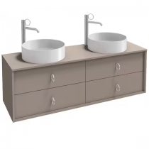 Meuble sous vasque Vivienne 140cm 4 tiroirs poignée \ Bijou\  Chromé / Laque  - Jacob Delafon Réf. EB1512LB1-TL-TL