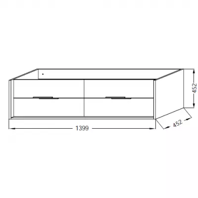 Meuble sous vasque Vivienne 140cm M�lamin� 4 tiroirs / sans poign�es - Jacob Delafon R�f. EB1591-MM-MM