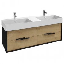 Meuble sous vasque Vivienne 140cm Mélaminé 4 tiroirs / sans poignées - Jacob Delafon Réf. EB1591-MM-MM