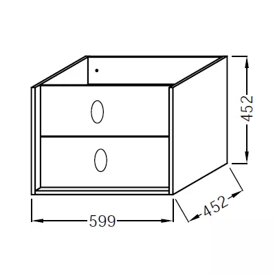 Meuble sous vasque Vivienne 60cm 2 tiroirs poign�es \ Bijou\  Chrom� / Laque - Jacob Delafon R�f. EB1506LB1-TL-TL
