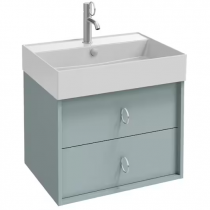 Meuble sous vasque Vivienne 60cm 2 tiroirs poignées \ Bijou\  Chromé / Laque - Jacob Delafon Réf. EB1506LB1-TL-TL
