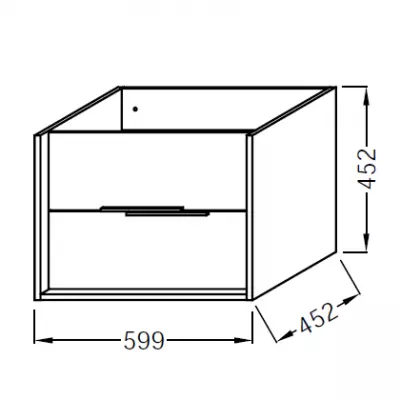 Meuble sous vasque Vivienne 60cm M�lamin� 2 tiroirs Laque sans poign�es - JACOB DELAFON R�f. EB1583-MM-TL