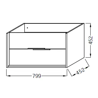 Meuble sous vasque Vivienne 80cm M�lamin� 2 tiroirs sans poign�es - JACOB DELAFON R�f. EB1584-MM-MM