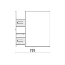 Meuble SPIRIT 100cm 2 tiroirs Terracota (vasque et poignée en option) - SALGAR Réf. 103480